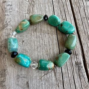 Silpada Turquoise Sterling Silver 925 Stretch Bracelet B1640